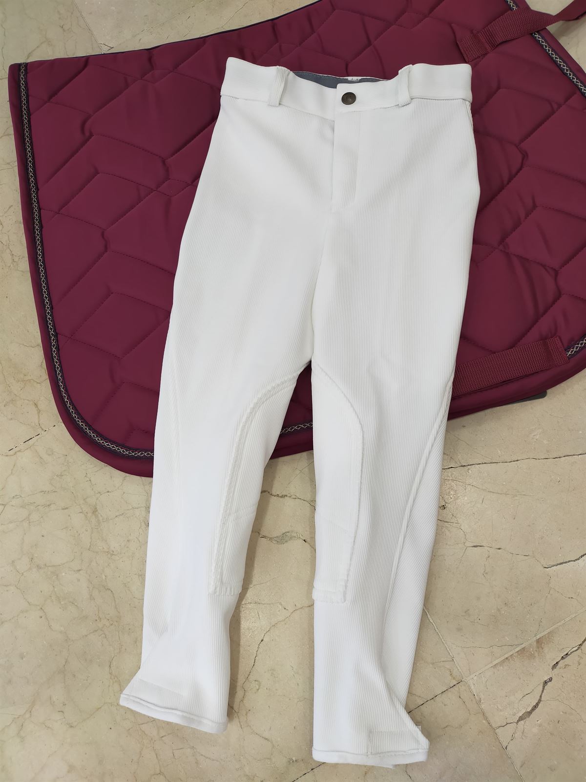 Pantalón unisex TUFF RIDER Country color blanco TALLA 10 (tallaje infantil)